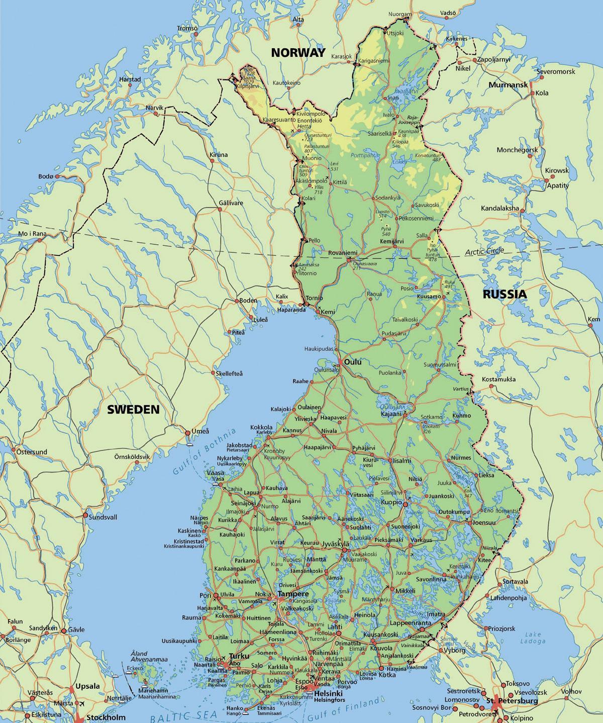 Kaart arctic circle Soome