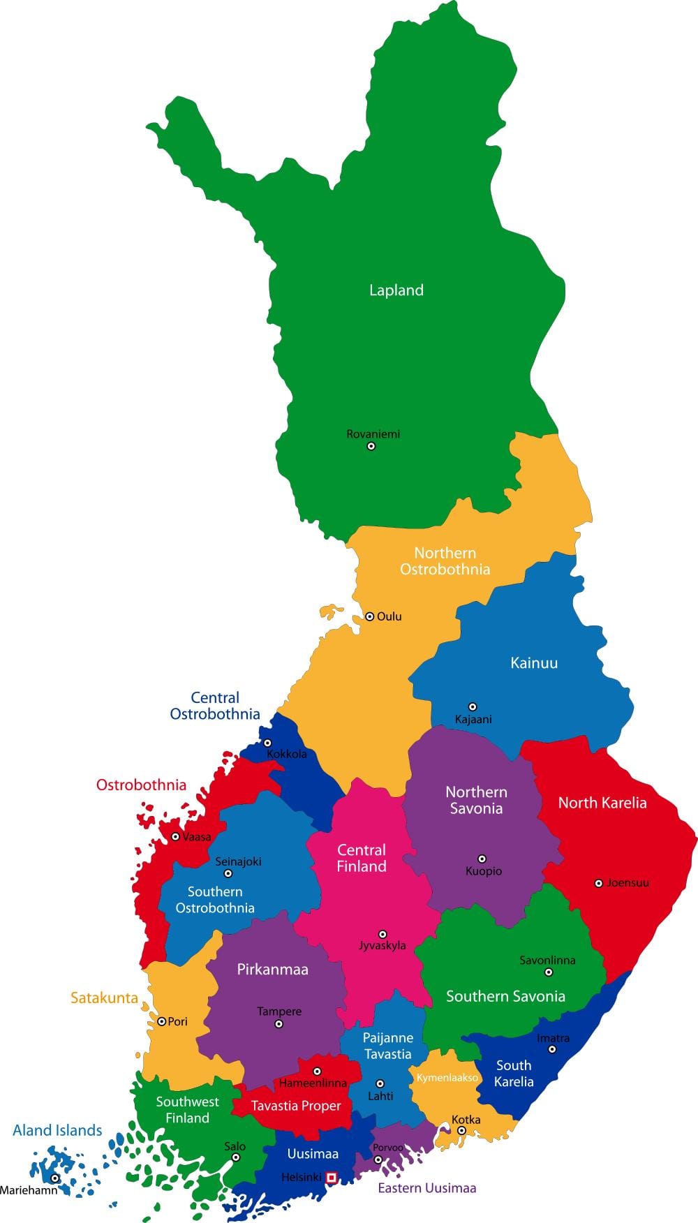 Soome provintsi kaart