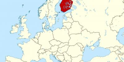 Maailma kaart, mis näitab Soome
