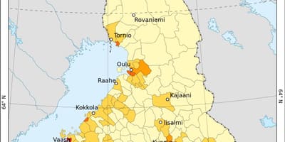 Soome rahvastiku tiheduse kaart